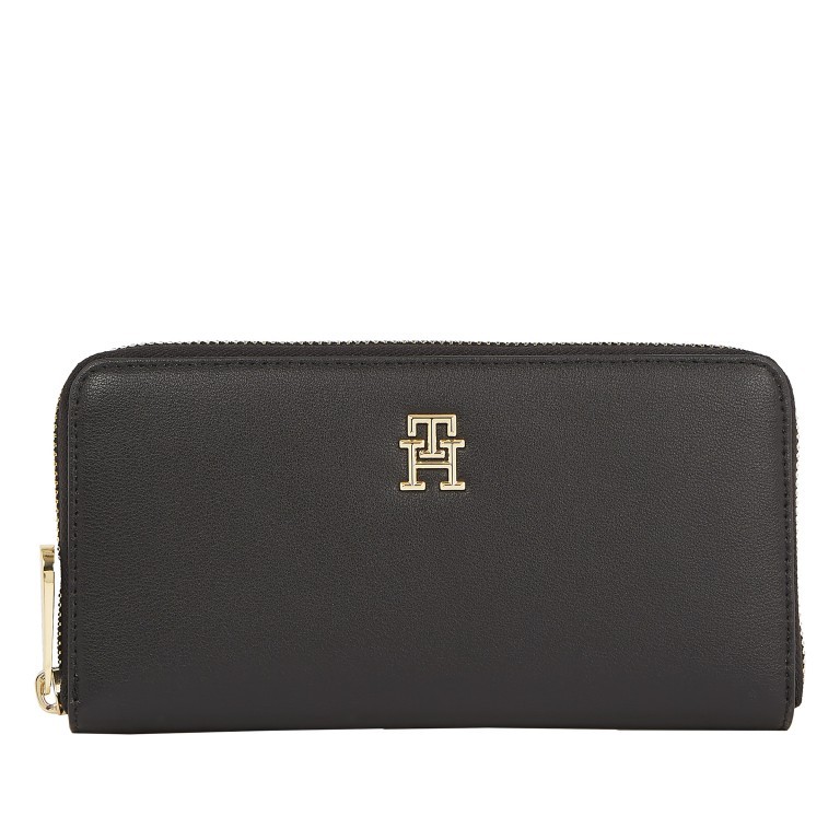 Geldbörse Poppy Plus Large Wallet Zip Around Black, Farbe: schwarz, Marke: Tommy Hilfiger, EAN: 8720645282853, Abmessungen in cm: 19x10x2.5, Bild 1 von 3