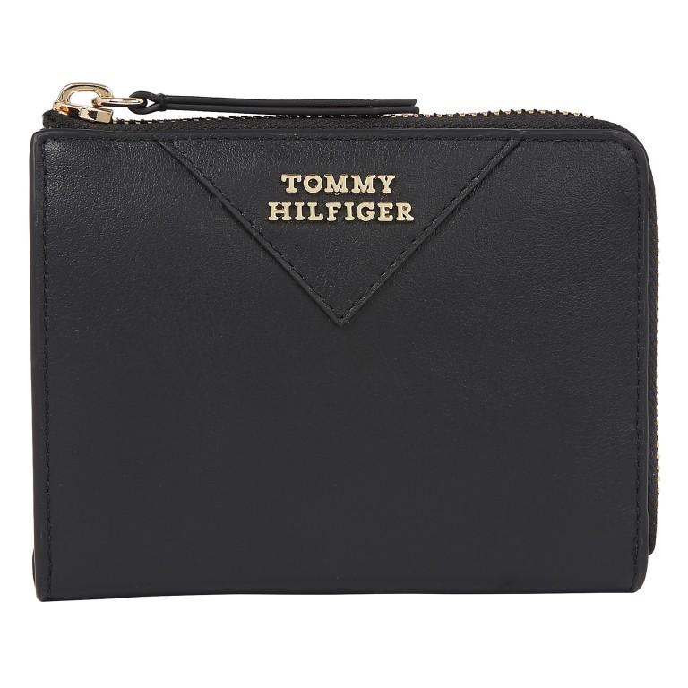 Geldbörse Crest Leather Medium Wallet Zip Around Black, Farbe: schwarz, Marke: Tommy Hilfiger, EAN: 8720645283690, Abmessungen in cm: 13x10.5x2.5, Bild 1 von 3