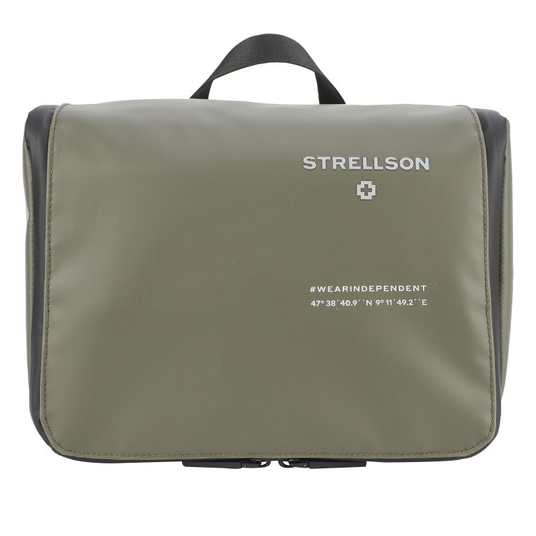 Kulturbeutel Stockwell 2.0 Washbag Benny LHZ Khaki, Farbe: grün/oliv, Marke: Strellson, EAN: 4053533988815, Abmessungen in cm: 28x21x13, Bild 1 von 6