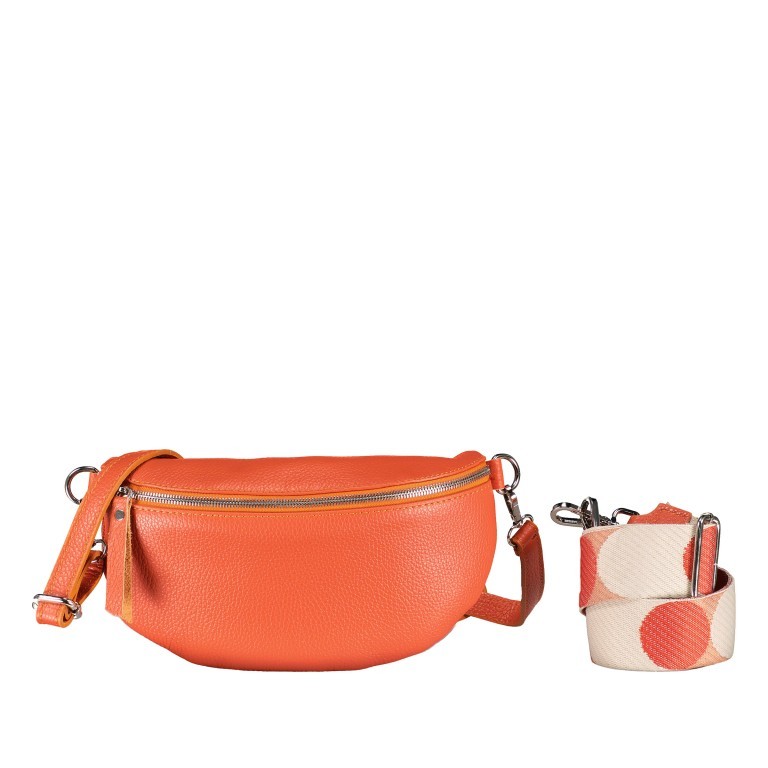 Gürteltasche Silberbeschlag Orange, Farbe: orange, Marke: Hausfelder Manufaktur, EAN: 4065646016651, Abmessungen in cm: 27x15x8, Bild 1 von 6