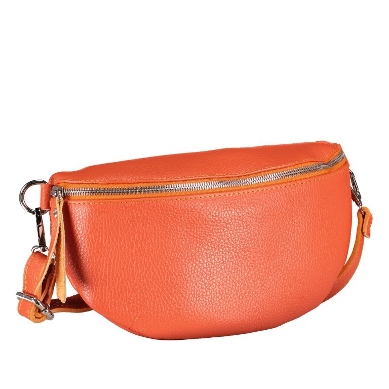 Gürteltasche Silberbeschlag Orange, Farbe: orange, Marke: Hausfelder Manufaktur, EAN: 4065646016651, Abmessungen in cm: 27x15x8, Bild 2 von 6