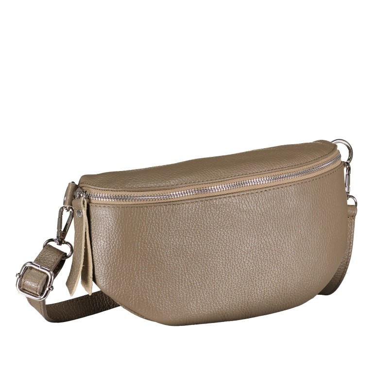 Gürteltasche Silberbeschlag Taupe, Farbe: taupe/khaki, Marke: Hausfelder Manufaktur, EAN: 4065646016729, Abmessungen in cm: 27x15x8, Bild 2 von 6