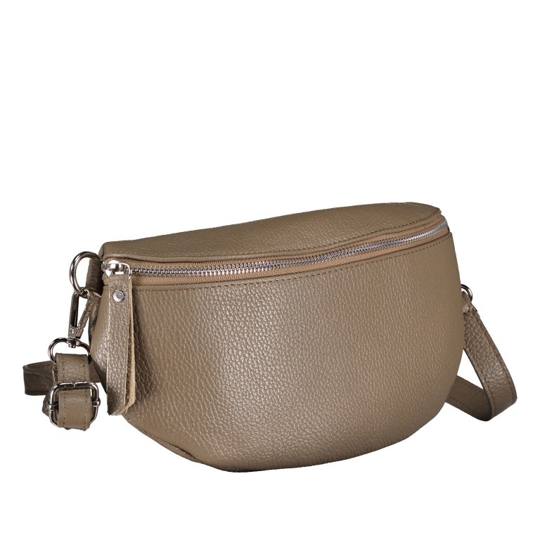 Gürteltasche Silberbeschlag Taupe, Farbe: taupe/khaki, Marke: Hausfelder Manufaktur, EAN: 4065646016767, Abmessungen in cm: 27x15x8, Bild 2 von 5
