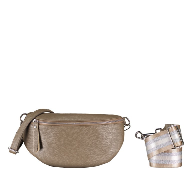 Gürteltasche Silberbeschlag Taupe, Farbe: taupe/khaki, Marke: Hausfelder Manufaktur, EAN: 4065646016767, Abmessungen in cm: 27x15x8, Bild 1 von 5