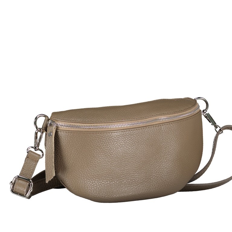 Gürteltasche Silberbeschlag Taupe, Farbe: taupe/khaki, Marke: Hausfelder Manufaktur, EAN: 4065646016866, Abmessungen in cm: 27x15x8, Bild 2 von 6