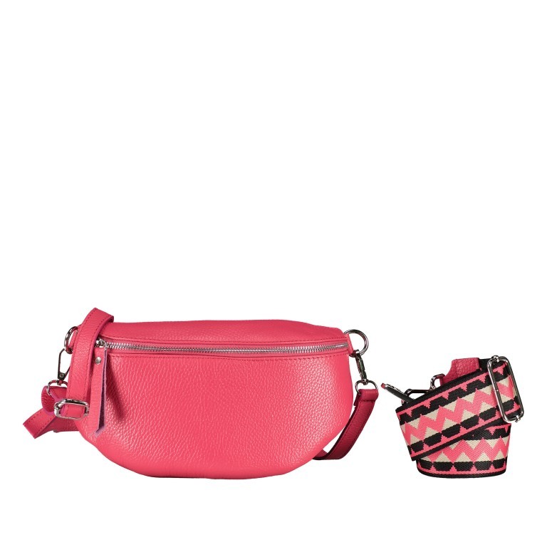 Gürteltasche Silberbeschlag Pink, Farbe: rosa/pink, Marke: Hausfelder Manufaktur, Abmessungen in cm: 27x15x8, Bild 1 von 6