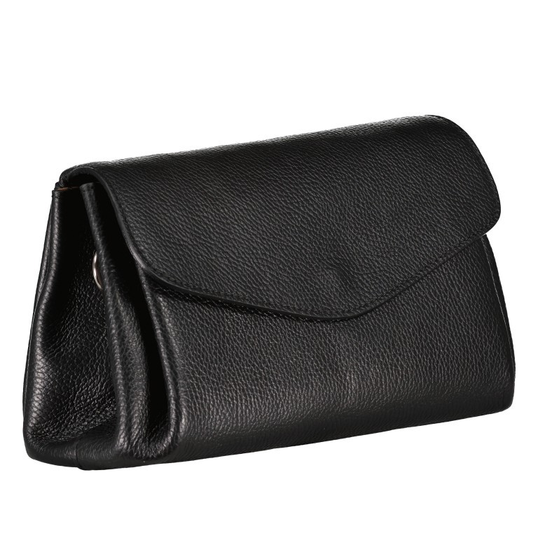 Umhängetasche mit zwei Schulterriemen Schwarz, Farbe: schwarz, Marke: Hausfelder Manufaktur, EAN: 4065646016965, Abmessungen in cm: 27.5x16x12, Bild 2 von 6