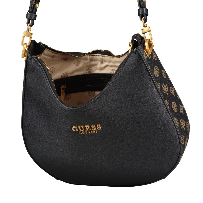 Beuteltasche Fynna Black Mocha Logo, Farbe: braun, Marke: Guess, EAN: 0190231764786, Abmessungen in cm: 29.5x28x6, Bild 5 von 5