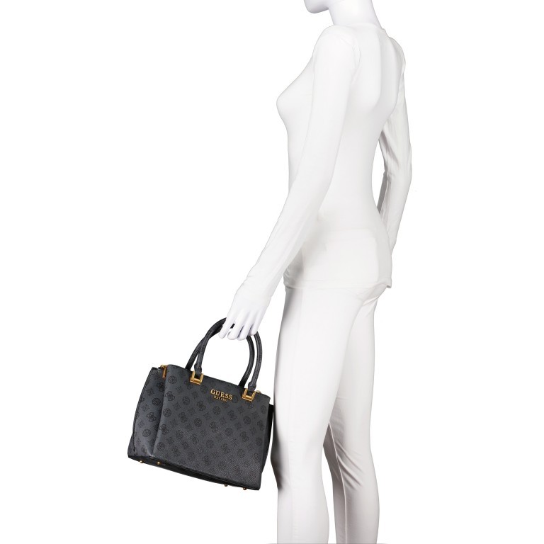 Handtasche Fynna Charcoal Logo, Farbe: anthrazit, Marke: Guess, EAN: 0190231766711, Abmessungen in cm: 27x20x12.5, Bild 4 von 7
