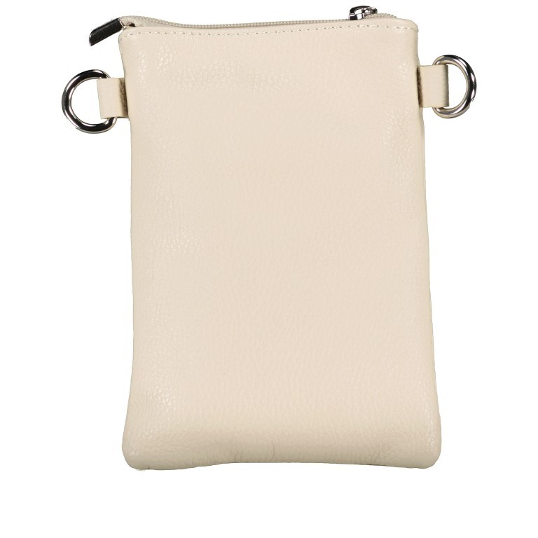 Umhängetasche / Handytasche mit austauschbaren Riemen und Silberfittings Beige, Farbe: beige, Marke: Hausfelder Manufaktur, EAN: 4065646017146, Abmessungen in cm: 14.5x20.5x1, Bild 3 von 6