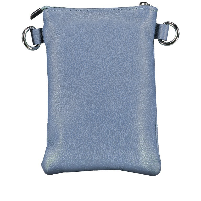 Umhängetasche / Handytasche mit austauschbaren Riemen und Silberfittings Hellblau, Farbe: blau/petrol, Marke: Hausfelder Manufaktur, EAN: 4065646017177, Abmessungen in cm: 14.5x20.5x1, Bild 3 von 6