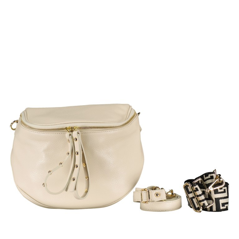 Gürteltasche / Umhängetasche Goldbeschlag Beige, Farbe: beige, Marke: Hausfelder Manufaktur, EAN: 4065646017276, Abmessungen in cm: 22x19x9, Bild 1 von 6