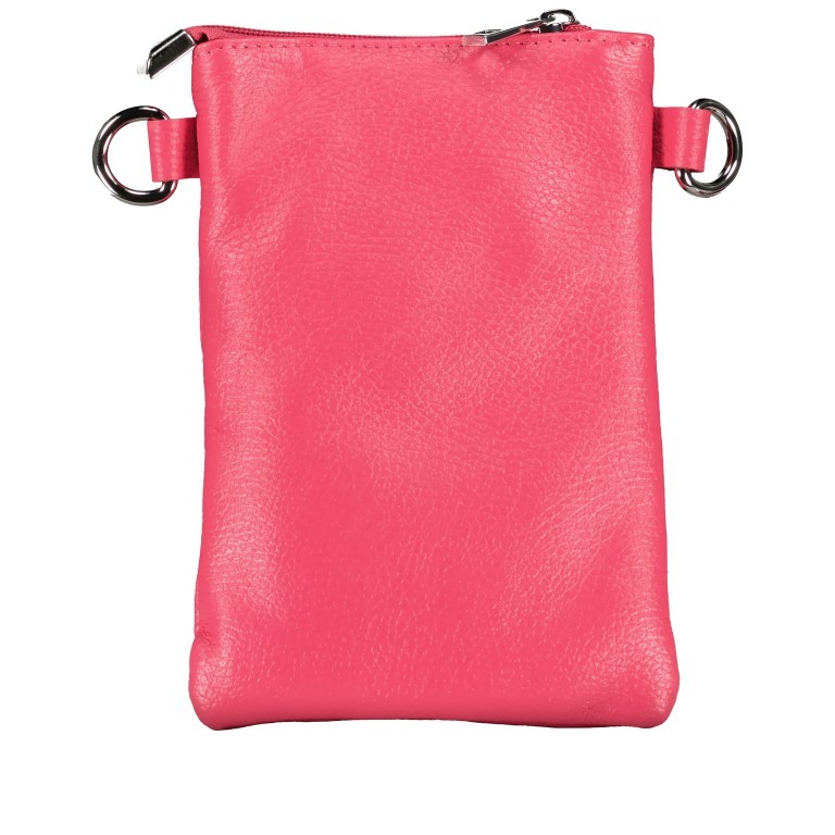 Umhängetasche / Handytasche mit austauschbaren Riemen und Silberfittings Pink, Farbe: rosa/pink, Marke: Hausfelder Manufaktur, EAN: 4065646017368, Abmessungen in cm: 14.5x20.5x1, Bild 3 von 6