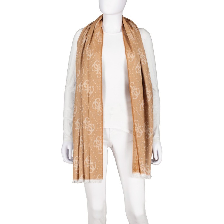 Schal Latte Logo, Farbe: beige, Marke: Guess, EAN: 7622336910803, Bild 1 von 3