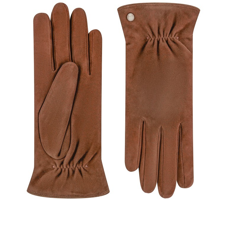 Handschuhe Straßburg Damen Veloursleder Größe 7,5 Saddlebrown, Farbe: braun, Marke: Roeckl, EAN: 4053071080941, Bild 1 von 1