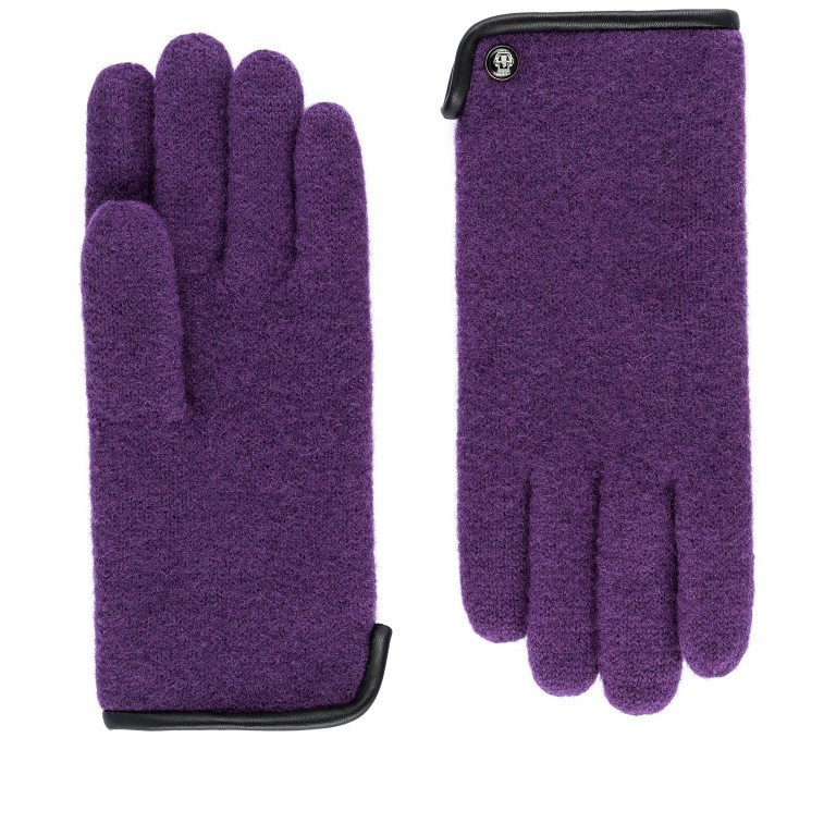 Handschuhe Damen Wolle Leder-Paspel Größe 7,5 Violet, Farbe: flieder/lila, Marke: Roeckl, EAN: 4003661524904, Bild 1 von 1