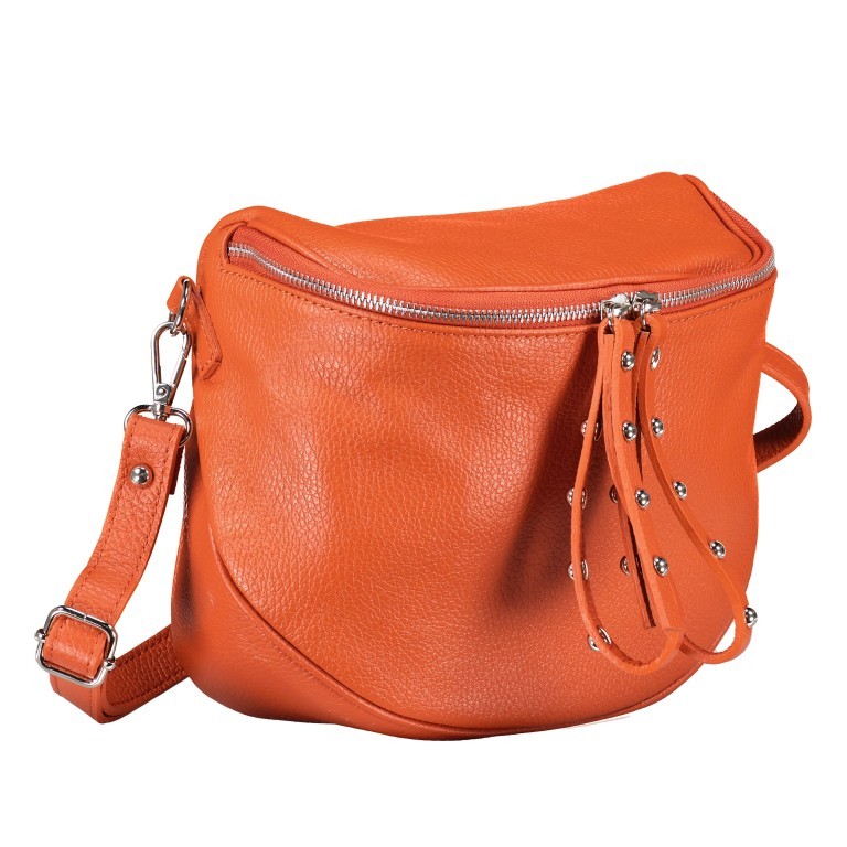 Gürteltasche Silberbeschlag Orange, Farbe: orange, Marke: Hausfelder Manufaktur, EAN: 4065646017672, Abmessungen in cm: 22x19x9, Bild 2 von 6