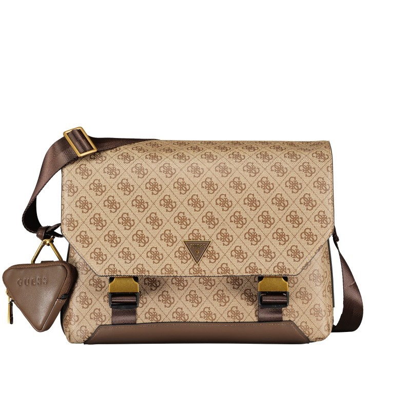 Kuriertasche Vezzola Eco Messenger Beige Brown, Farbe: cognac, Marke: Guess, EAN: 7624926616072, Abmessungen in cm: 34x26x9.5, Bild 1 von 6