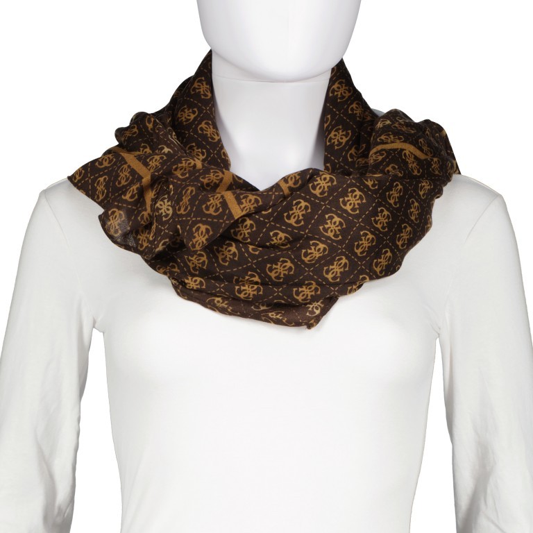 Tuch G-James Logo Brown, Farbe: braun, Marke: Guess, EAN: 7624926744737, Abmessungen in cm: 120x0x120, Bild 3 von 3