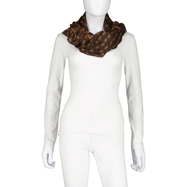 Tuch G-James Logo Brown, Farbe: braun, Marke: Guess, EAN: 7624926744737, Abmessungen in cm: 120x0x120, Bild 2 von 3