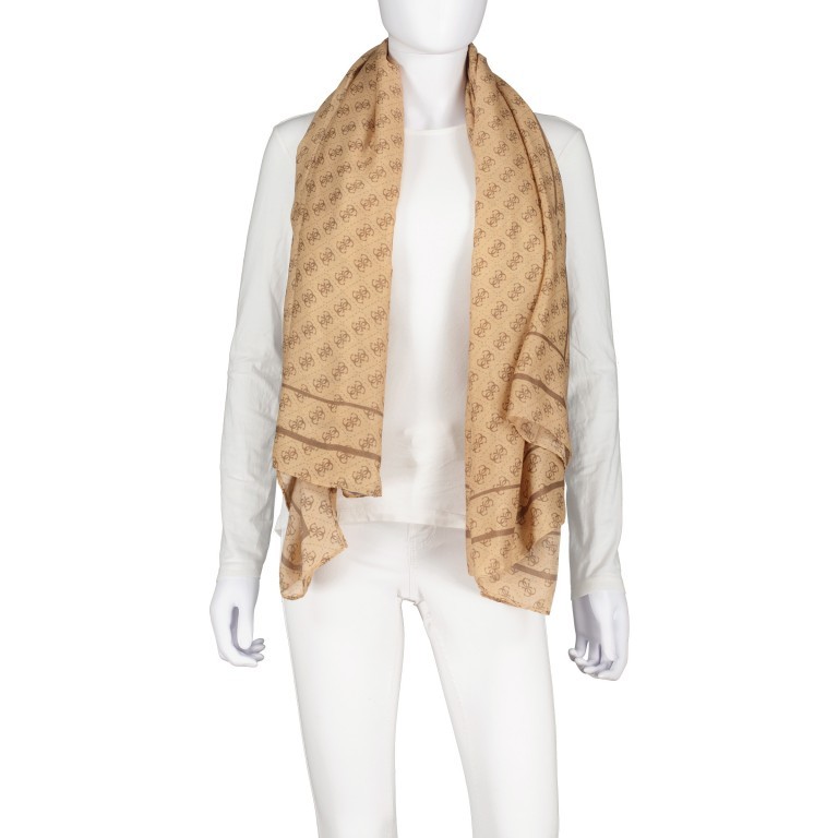 Tuch G-James Logo Latte, Farbe: beige, Marke: Guess, EAN: 7624926744751, Abmessungen in cm: 120x0x120, Bild 1 von 3