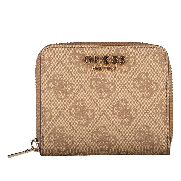 Geldbörse Laurel 4G-Logo Latte, Farbe: beige, Marke: Guess, EAN: 0190231715108, Abmessungen in cm: 11x9.5x2.5, Bild 1 von 4