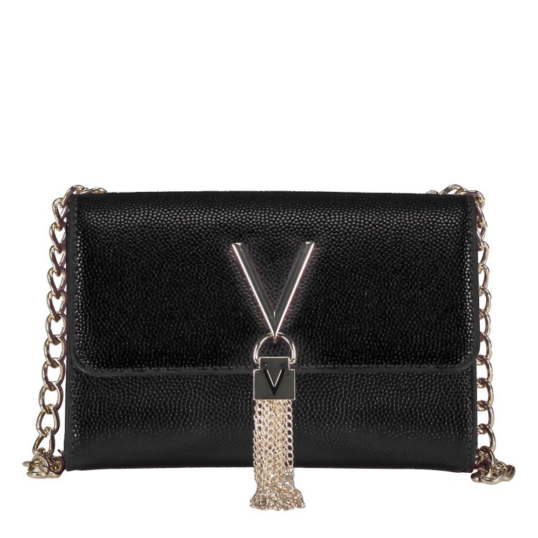 Umhängetasche Divina Black Gold, Farbe: schwarz, Marke: Valentino Bags, EAN: 8058043478739, Abmessungen in cm: 17.5x11.5x6, Bild 1 von 6