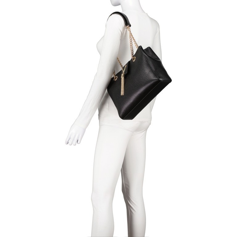 Tasche Divina Nero Gold, Farbe: schwarz, Marke: Valentino Bags, EAN: 8058043478791, Abmessungen in cm: 30x23x10, Bild 4 von 5