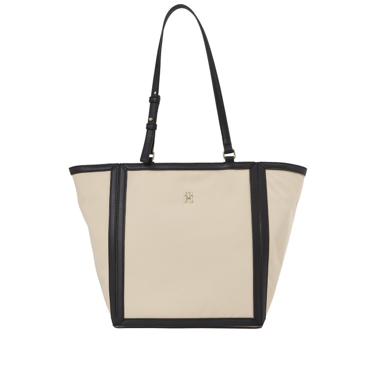 Shopper Essential Tote Bag White Clay Black, Farbe: beige, Marke: Tommy Hilfiger, EAN: 8720645818908, Abmessungen in cm: 26x30x22, Bild 1 von 4