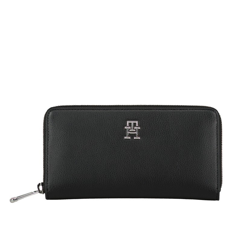 Geldbörse Essential Large Wallet Zip Around Black, Farbe: schwarz, Marke: Tommy Hilfiger, EAN: 8720645815266, Abmessungen in cm: 19x10x2.3, Bild 1 von 4