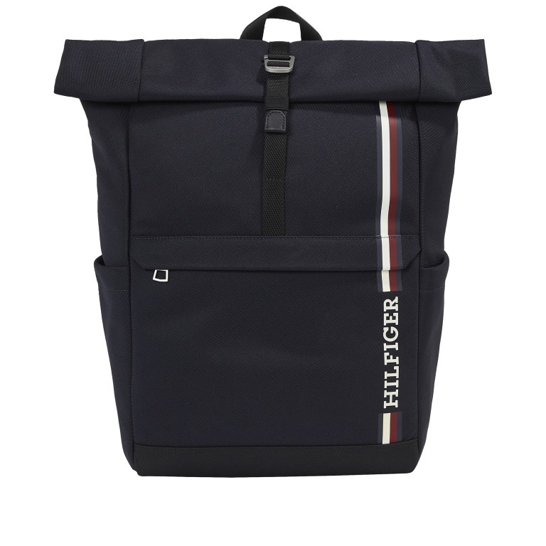 Rucksack Monotype Rolltop Backpack Space Blue, Farbe: blau/petrol, Marke: Tommy Hilfiger, EAN: 8720645813781, Abmessungen in cm: 28x45x13, Bild 1 von 4