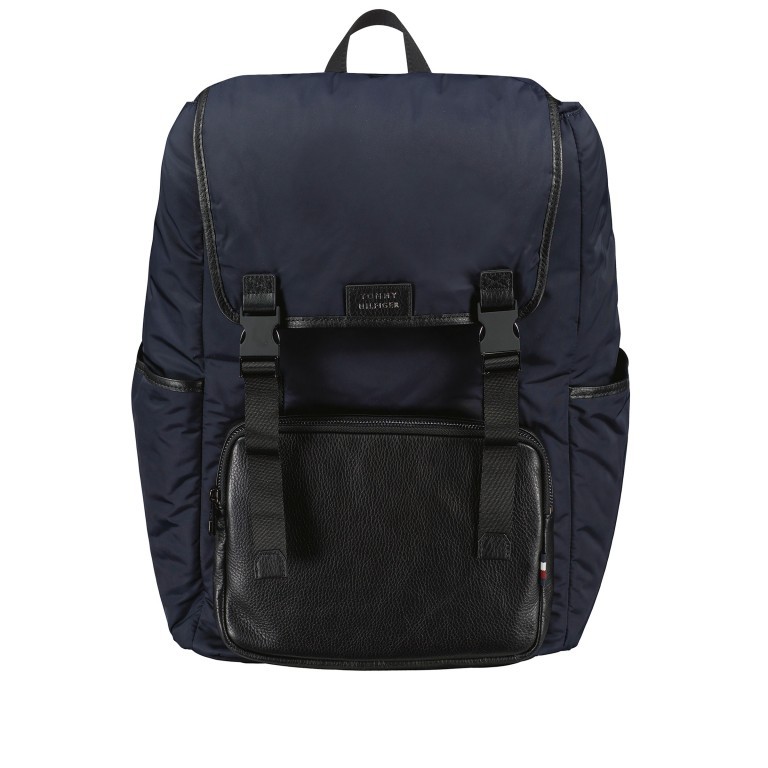 Rucksack Lux Nylon Flap Backpack Space Blue, Farbe: blau/petrol, Marke: Tommy Hilfiger, EAN: 8720645818762, Abmessungen in cm: 30x48x15.5, Bild 1 von 4