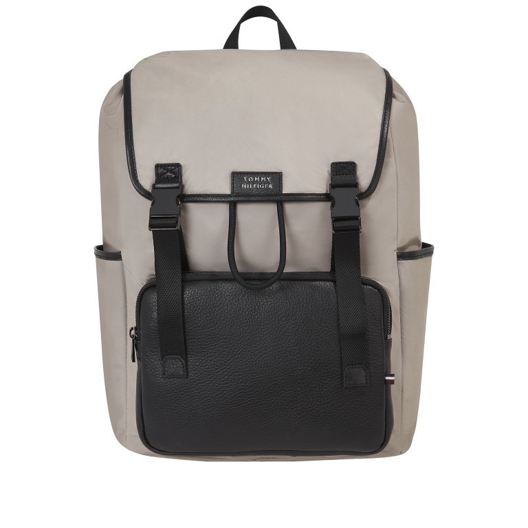 Rucksack Lux Nylon Flap Backpack Smooth Taupe, Farbe: taupe/khaki, Marke: Tommy Hilfiger, EAN: 8720645817253, Abmessungen in cm: 30x48x15.5, Bild 1 von 4