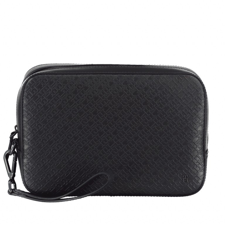 Kulturbeutel Monogram Washbag Black, Farbe: schwarz, Marke: Tommy Hilfiger, EAN: 8720645817802, Abmessungen in cm: 25x18x7.5, Bild 1 von 3