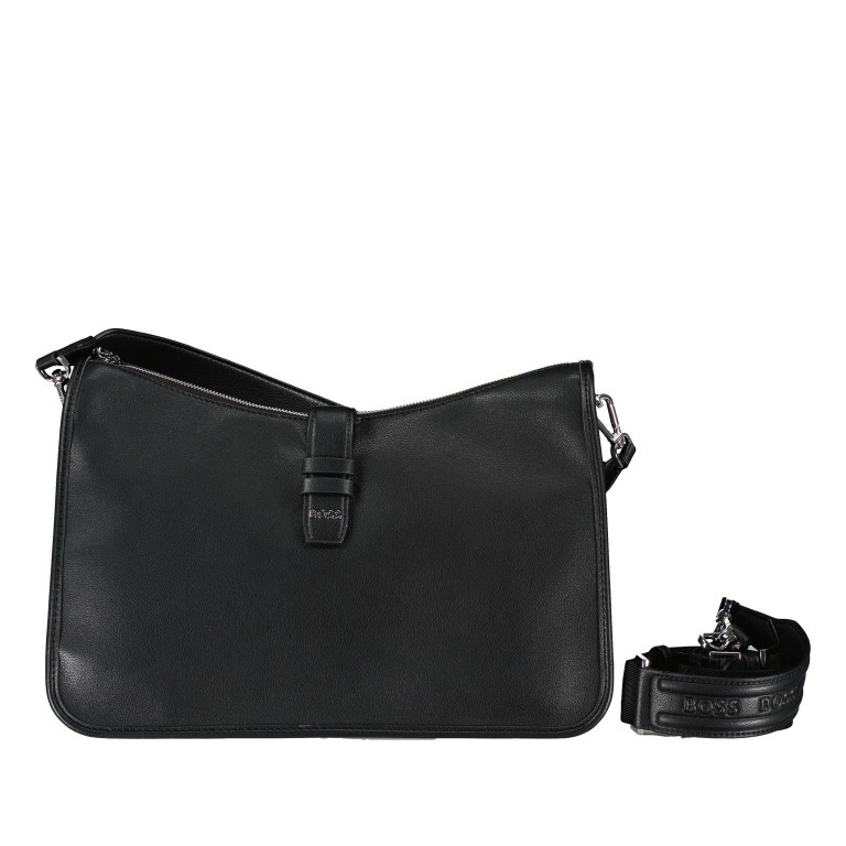 Beuteltasche Maddie Shoulder Bag Black, Farbe: schwarz, Marke: Boss, EAN: 4063539993744, Abmessungen in cm: 36x23.5x11.5, Bild 1 von 8