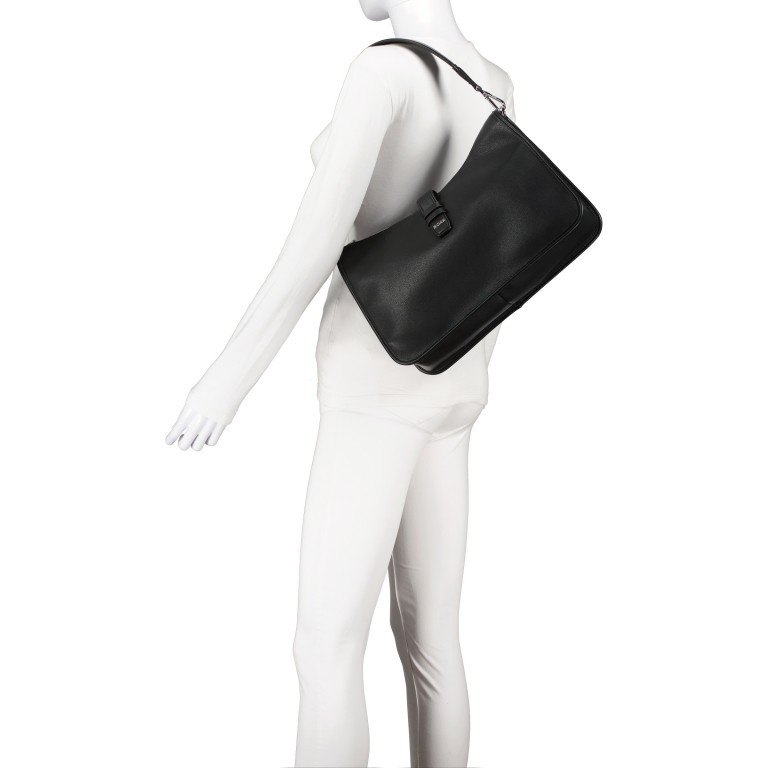 Beuteltasche Maddie Shoulder Bag Black, Farbe: schwarz, Marke: Boss, EAN: 4063539993744, Abmessungen in cm: 36x23.5x11.5, Bild 5 von 8