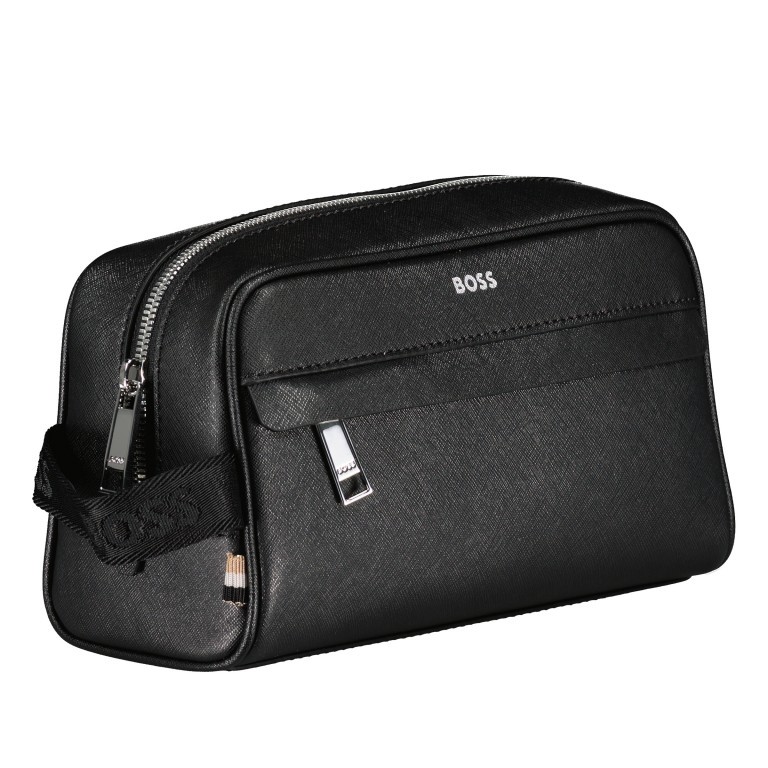 Kulturbeutel Zair Washbag Black, Farbe: schwarz, Marke: BOSS, EAN: 4063539996301, Abmessungen in cm: 24x13x10, Bild 2 von 5