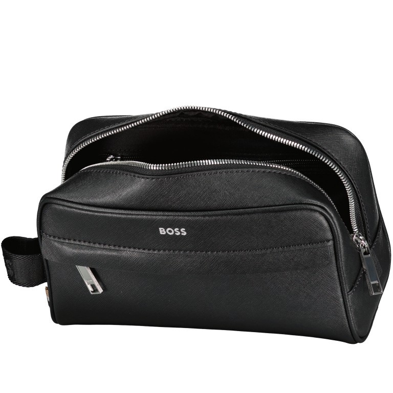 Kulturbeutel Zair Washbag Black, Farbe: schwarz, Marke: BOSS, EAN: 4063539996301, Abmessungen in cm: 24x13x10, Bild 5 von 5