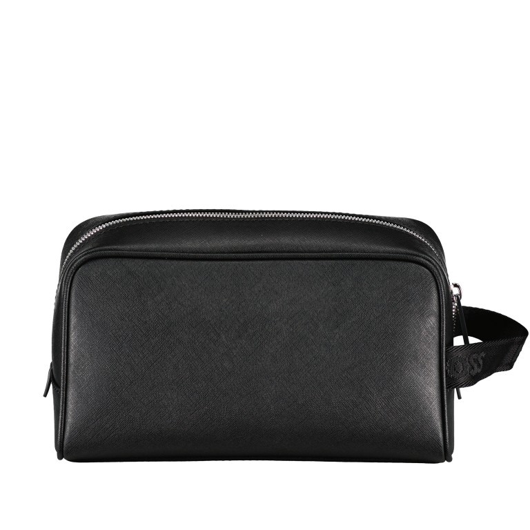 Kulturbeutel Zair Washbag Black, Farbe: schwarz, Marke: BOSS, EAN: 4063539996301, Abmessungen in cm: 24x13x10, Bild 3 von 5