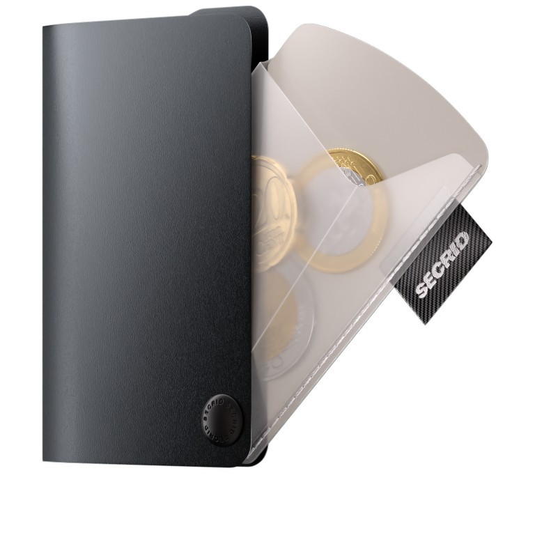 Geldbörse Coinpocket Black Transparent, Farbe: weiß, Marke: Secrid, EAN: 8718215284123, Abmessungen in cm: 0.55x0.85x0.02, Bild 2 von 3