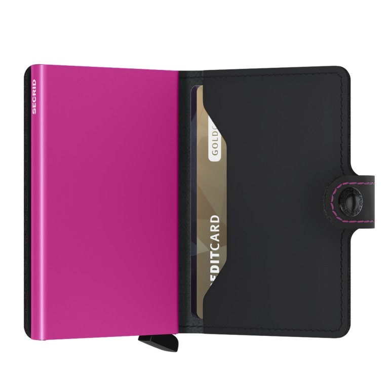 Geldbörse Miniwallet Matte Black Fuchsia, Farbe: rosa/pink, Marke: Secrid, EAN: 8718215284192, Abmessungen in cm: 6.8x10.2x2.1, Bild 4 von 5