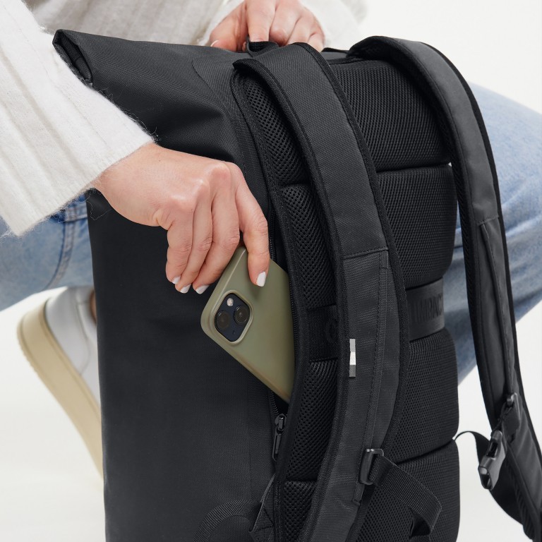 Rucksack Rolltop Lite 2.0 Monochrome Black, Farbe: schwarz, Marke: Got Bag, EAN: 4260483886461, Abmessungen in cm: 32x42x15, Bild 10 von 12
