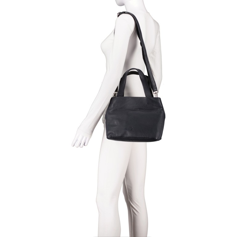 Handtasche Dark Blue, Farbe: blau/petrol, Marke: Hausfelder Manufaktur, EAN: 4065646015579, Abmessungen in cm: 24.5x22x12, Bild 5 von 8