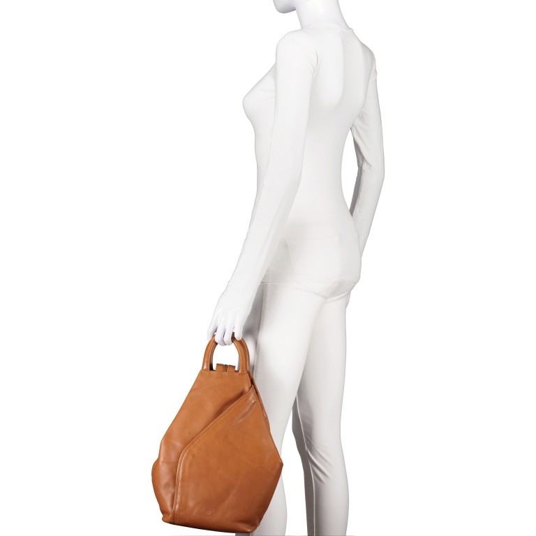 Rucksack Cognac, Farbe: cognac, Marke: Hausfelder Manufaktur, EAN: 4065646015623, Abmessungen in cm: 25.5x34x12, Bild 5 von 7