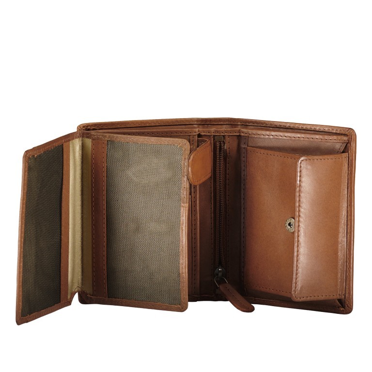 Geldbörse Vintage mit RFID-Schutz Dark Cognac, Farbe: cognac, Marke: Hausfelder Manufaktur, EAN: 4065646017832, Abmessungen in cm: 9.5x12x2.5, Bild 4 von 5