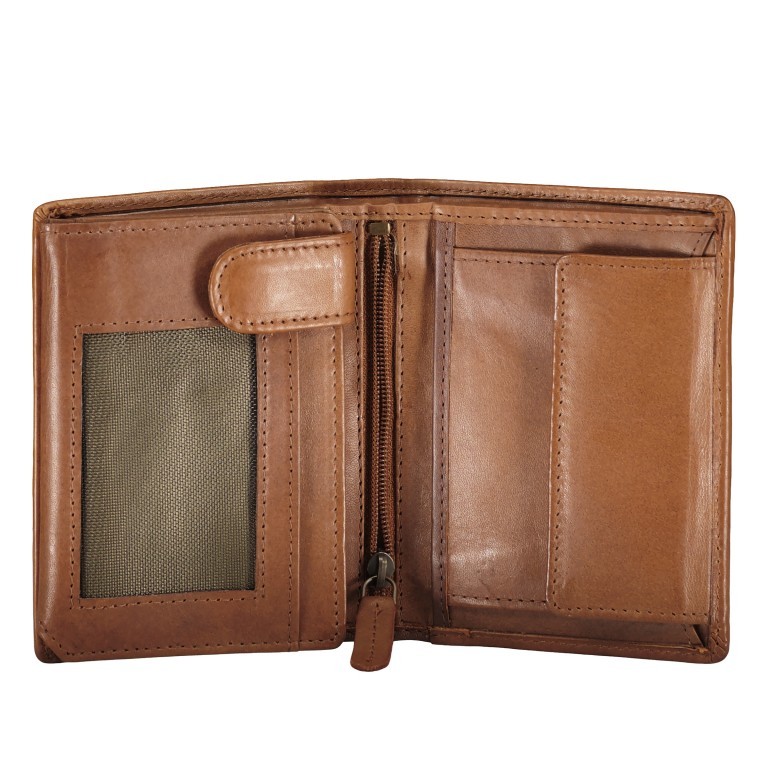 Geldbörse Vintage mit RFID-Schutz Dark Cognac, Farbe: cognac, Marke: Hausfelder Manufaktur, EAN: 4065646017832, Abmessungen in cm: 9.5x12x2.5, Bild 5 von 5
