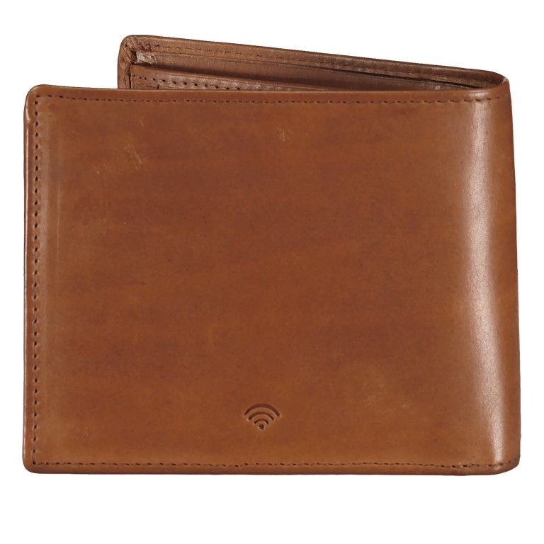 Geldbörse Vintage mit RFID-Schutz Dark Cognac, Farbe: cognac, Marke: Hausfelder Manufaktur, EAN: 4065646016316, Abmessungen in cm: 12x10x2, Bild 3 von 4