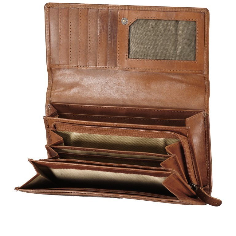 Geldbörse Vintage mit RFID-Schutz Dark Cognac, Farbe: cognac, Marke: Hausfelder Manufaktur, EAN: 4065646016330, Abmessungen in cm: 19x10x2.5, Bild 4 von 4