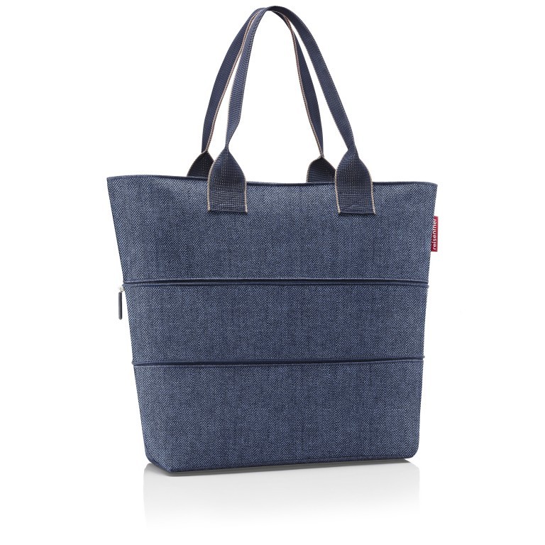 Shopper E1 erweiterbar Heringbone Dark Blue, Farbe: blau/petrol, Marke: Reisenthel, EAN: 4012013733765, Abmessungen in cm: 50x26.5x15.5, Bild 2 von 3