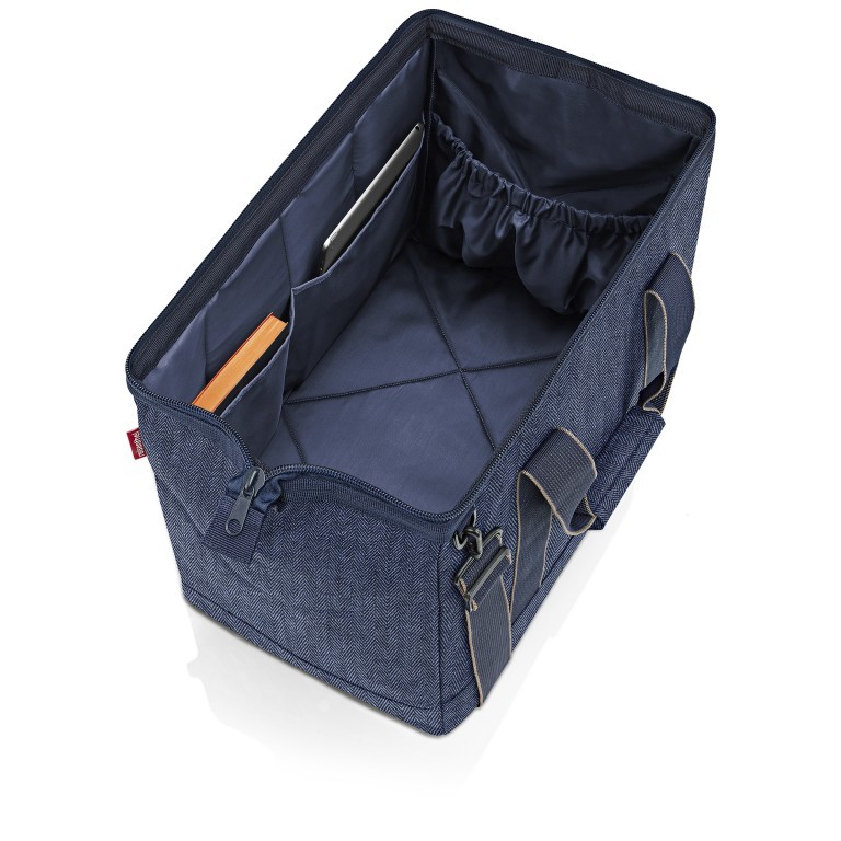 Reisetasche Allrounder L Heringbone Dark Blue, Farbe: blau/petrol, Marke: Reisenthel, EAN: 4012013734069, Abmessungen in cm: 48x39.5x29, Bild 2 von 2